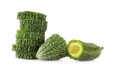 Bitter melon on white background