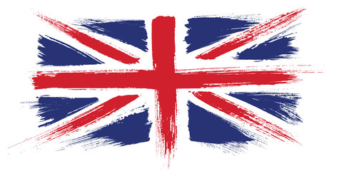 Watercolor painted flag of Great Britain