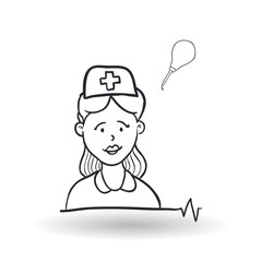 Medical care design. health care icon. sketch illustration