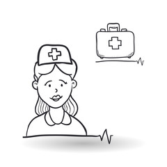 Medical care design. health care icon. sketch illustration