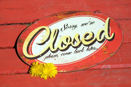 Blechschild Closed - Geschlossen