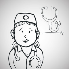 medical care design. nurse icon. flat illustration