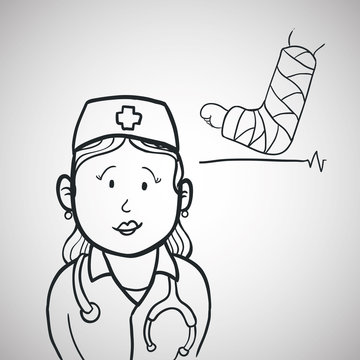 medical care design. nurse icon. flat illustration
