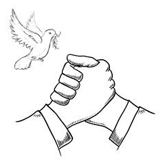 Help design. hand icon. flat illustration