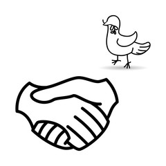 Help design. hand icon. flat illustration