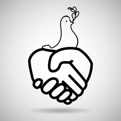 Help design. hand icon. flat illustration