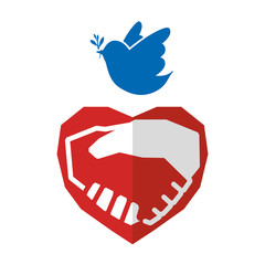 Help design. hand icon. flat illustration