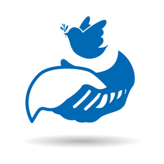 Help design. hand icon. flat illustration