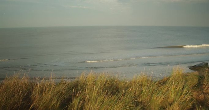 Luftaufnahme Strand D&auml;nemark Thy VORUP&Oslash;R bei Sonnenaufgang