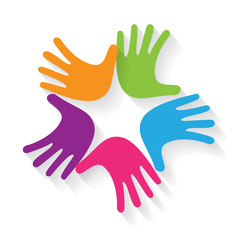 Vector sign teamwork, hands crossed