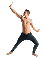 Fototapeta premium Dancer man in studio