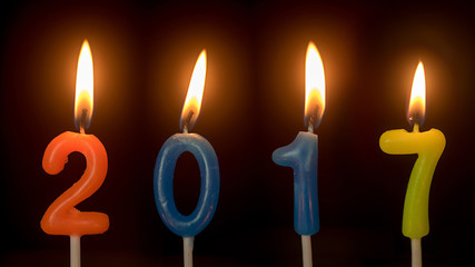 birthday number anniversary candle : year 2017
