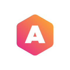 Hexagon letter M Symbol. Stylish Letter. Text Treatment