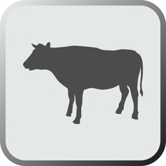 Fototapeta premium Graphical flat icon, button of cow. Vector.