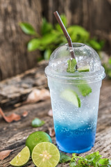 ice  blue hawaii soda drink