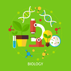 Biology Science Flat Vector Concept