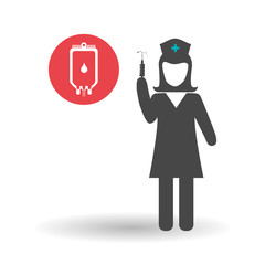 Medical care concept. Nurse icon. White background