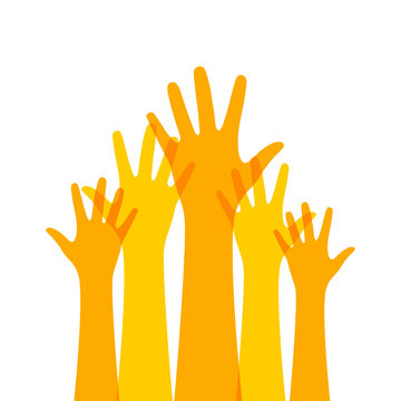 orange hands up