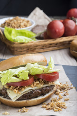Burger with ingridients