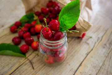 cherries on the table