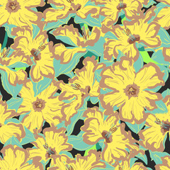 narcissus flower seamless pattern