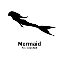 Vector illustration of a mermaid silhouette