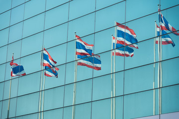 Thailand flag reflect in the mirror