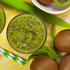 Kiwi Juice Smoothie. Selective focus.