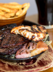 Mixed grill with chips