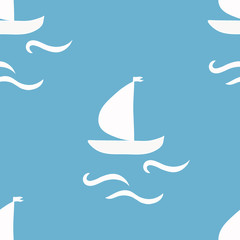 Obraz na płótnie Canvas seamless sailboat pattern