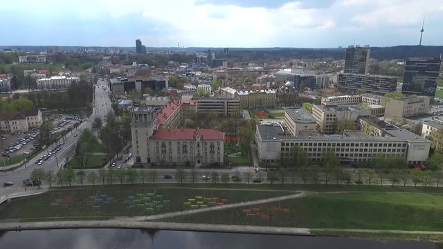 Vilnius oldtown aerial shooting