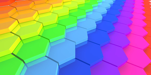 Fototapeta premium Multicolor hexagons background