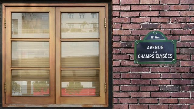 Designed with special effects from the famous Champs Elysees street of Paris. Reflections on the glass and shadow on the wall with a different perspective.