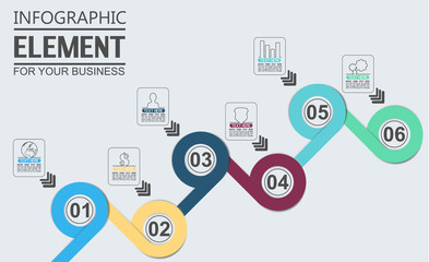 ELEMENT FOR INFOGRAPHIC  TEMPLATE GEOMETRIC FIGURE OVERLAPPING CIRCLES SIXTH EDITION