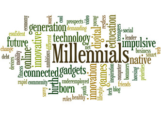 Millennials, word cloud concept 4