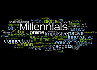 Millennials, word cloud concept 5