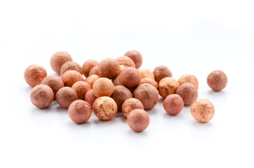 Cosmetics rouge balls isolated on white background