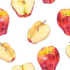 Seamless background with red apple