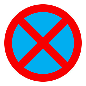 No stopping and parking sign icon, isolated on white background, vector illustration.