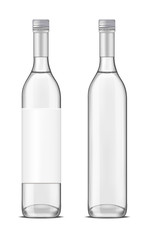 Glass vodka bottle with screw cap