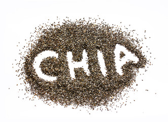 Chia seeds wold isolated