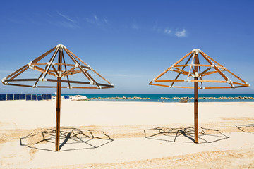 wooden structure for overdrafts thatched umbrellas