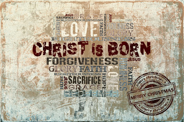 Christ is born Christmas background