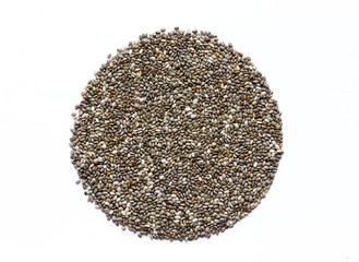 Chia seeds round shaped isolated