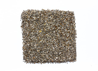 Chia seeds square shaped isolated