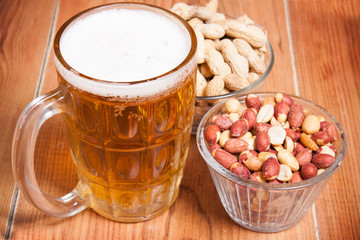 Cold Craft Beer on wooden table