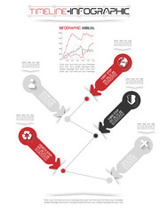 TIMELINE INFOGRAPHIC NEW STYLE 18 RED