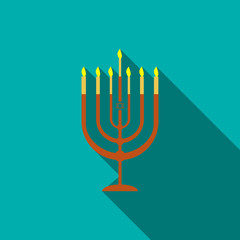 Menorah icon in flat style 