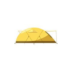 Yellow tent icon, cartoon style