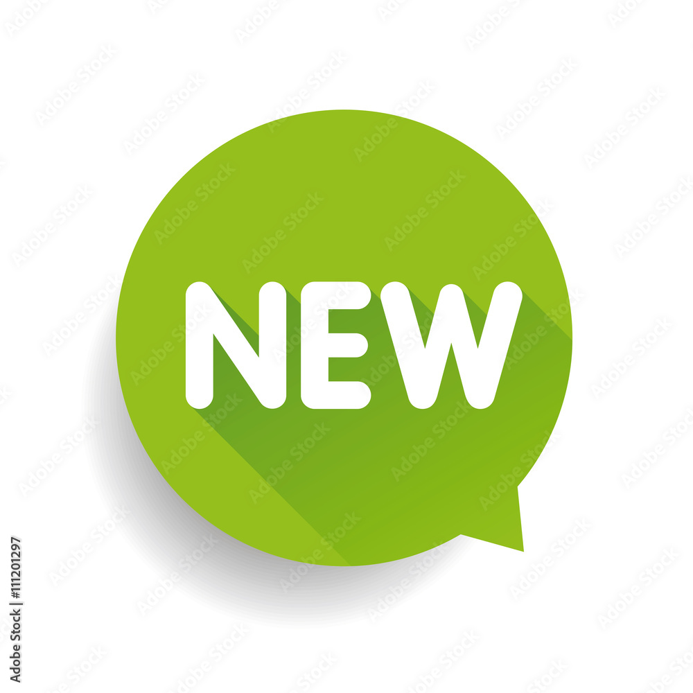 Wall mural new label speech bubble vector green